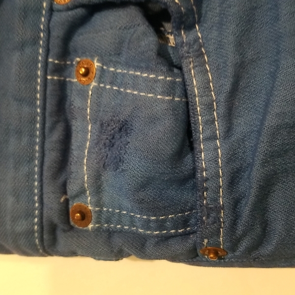 Lucky Brand crop jeans By Gene Montesano Size 6/28. Royal blue Slightly stressed - Picture 10 of 10